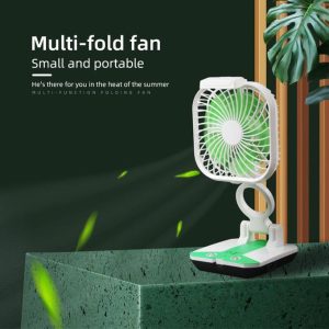 Rechargable Folding Mini Fan With Smart LED- Portable